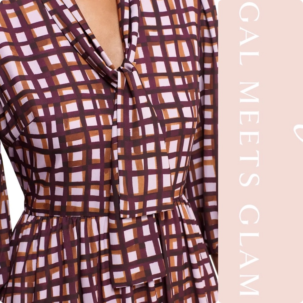 Gal Meets Glam Lindsey Tie Neck Dress - Picture 3 of 3